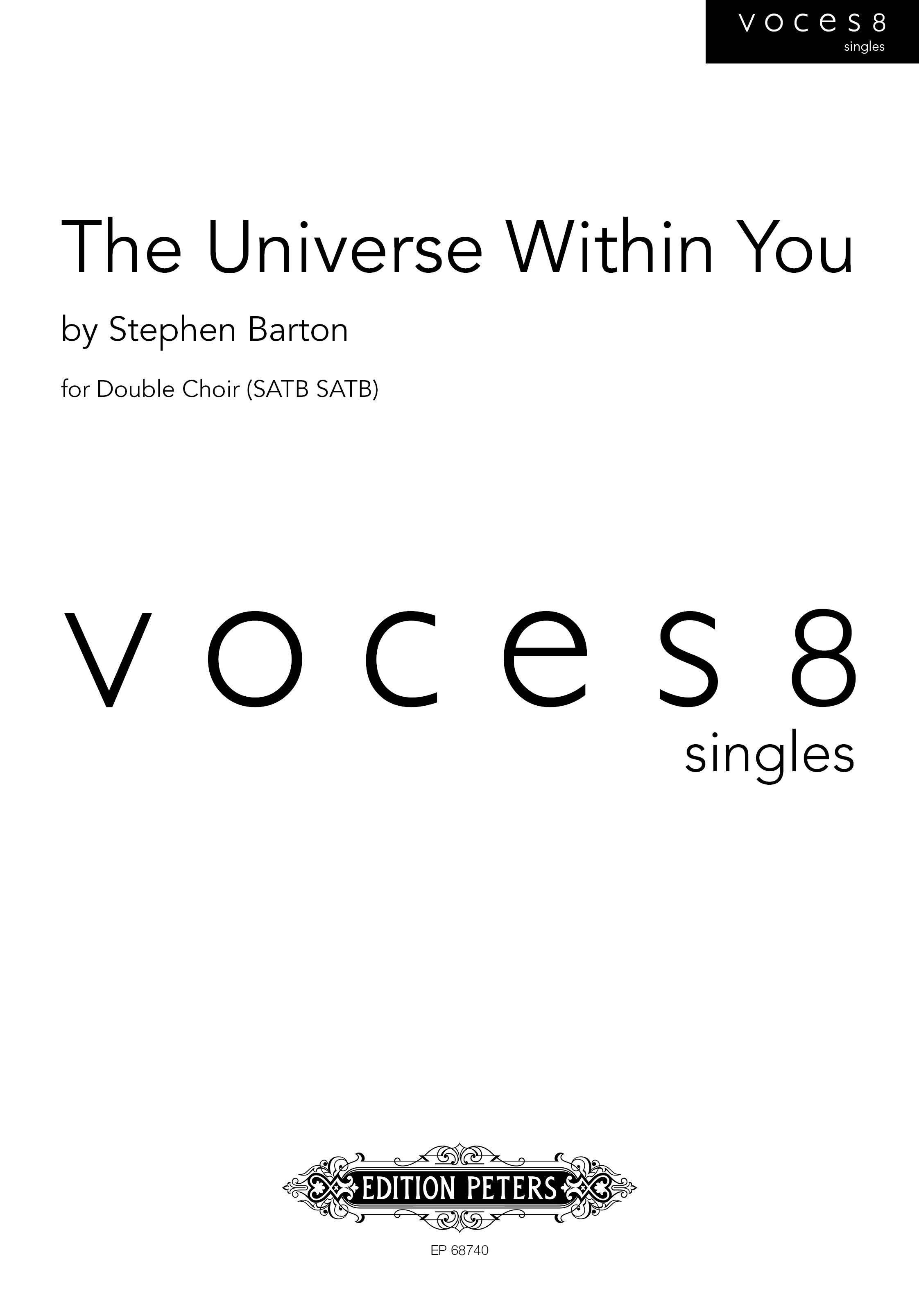 The Universe Within You Barton Ssaattbb Sheet Music Songbook