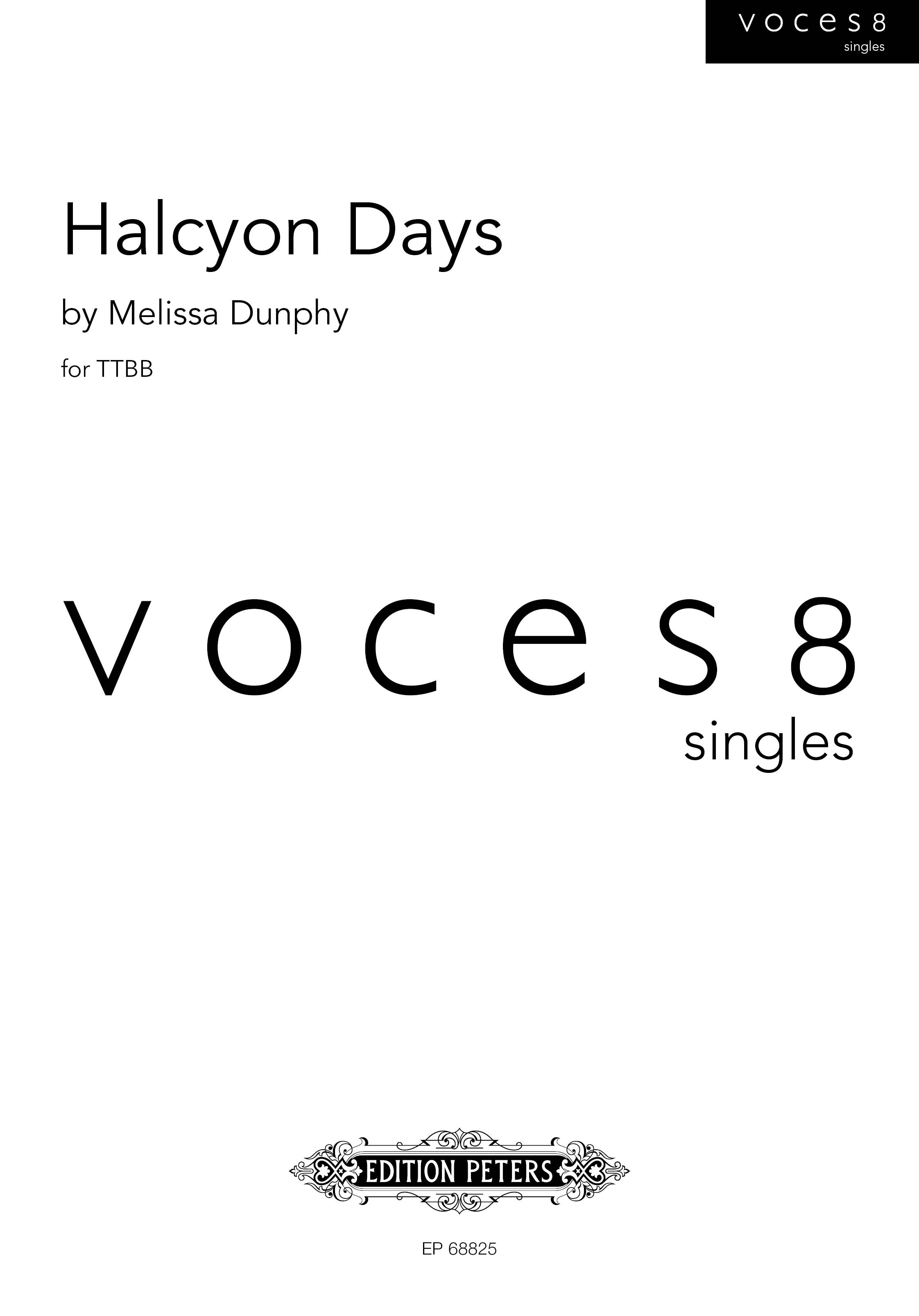 Halcyon Days Dunphy Ttbb Sheet Music Songbook