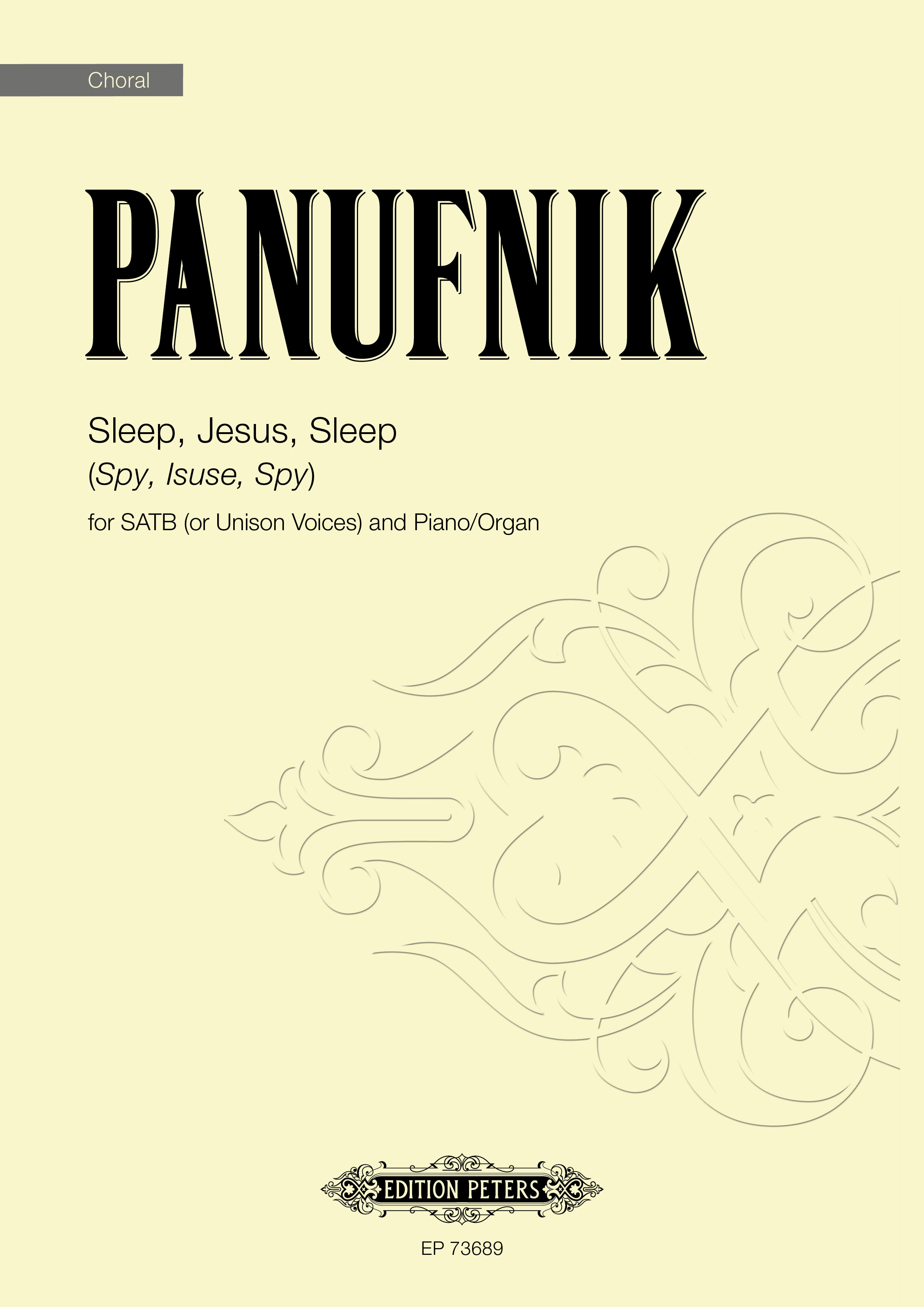 Sleep, Jesus, Sleep Panufnik Satb (or Unison) Sheet Music Songbook