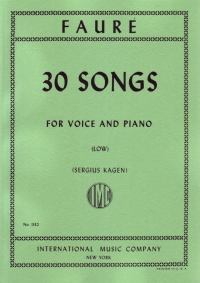 Faure 30 Songs Low Sheet Music Songbook