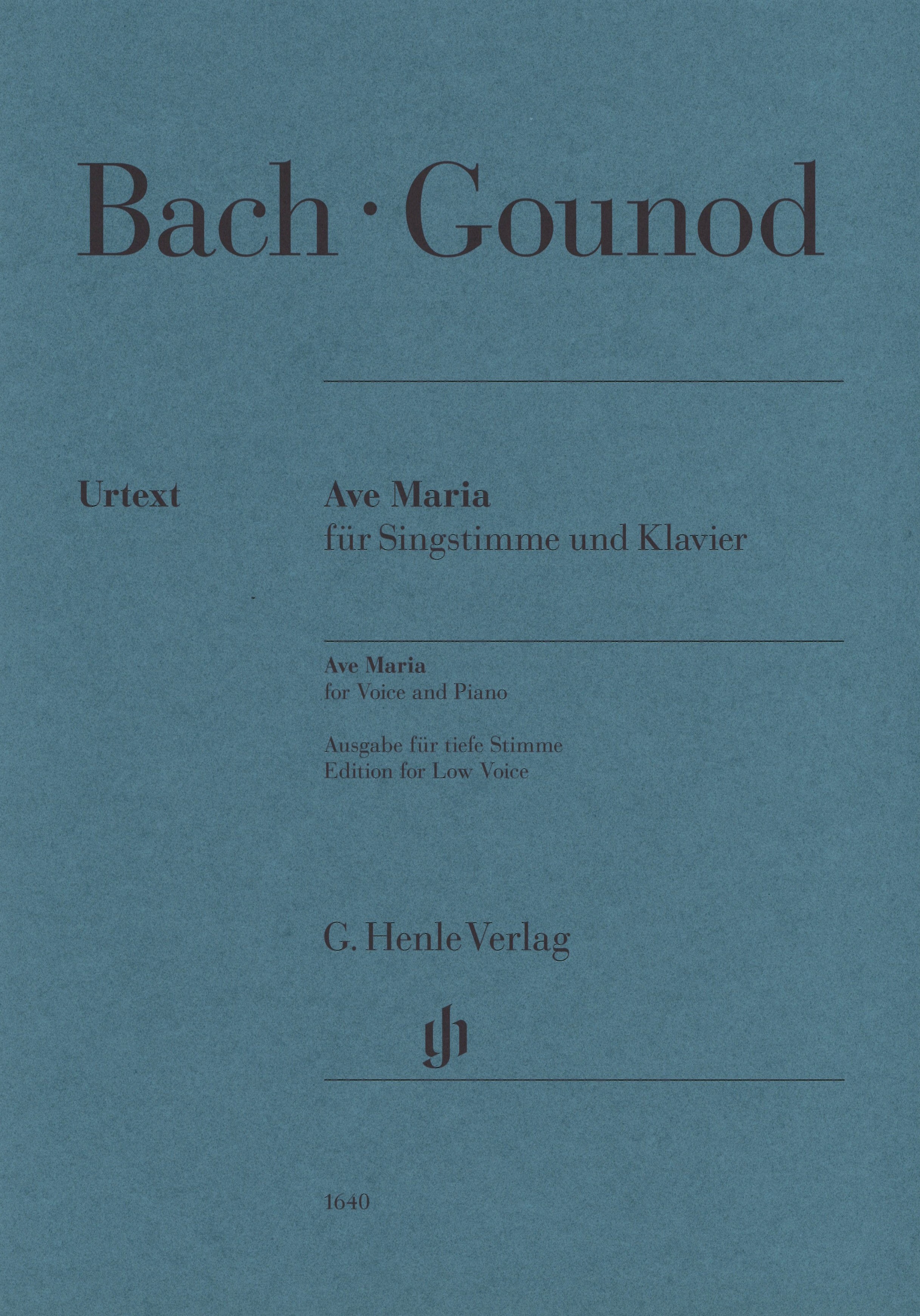 Bach Gounod Ave Maria Low Voice & Piano Sheet Music Songbook