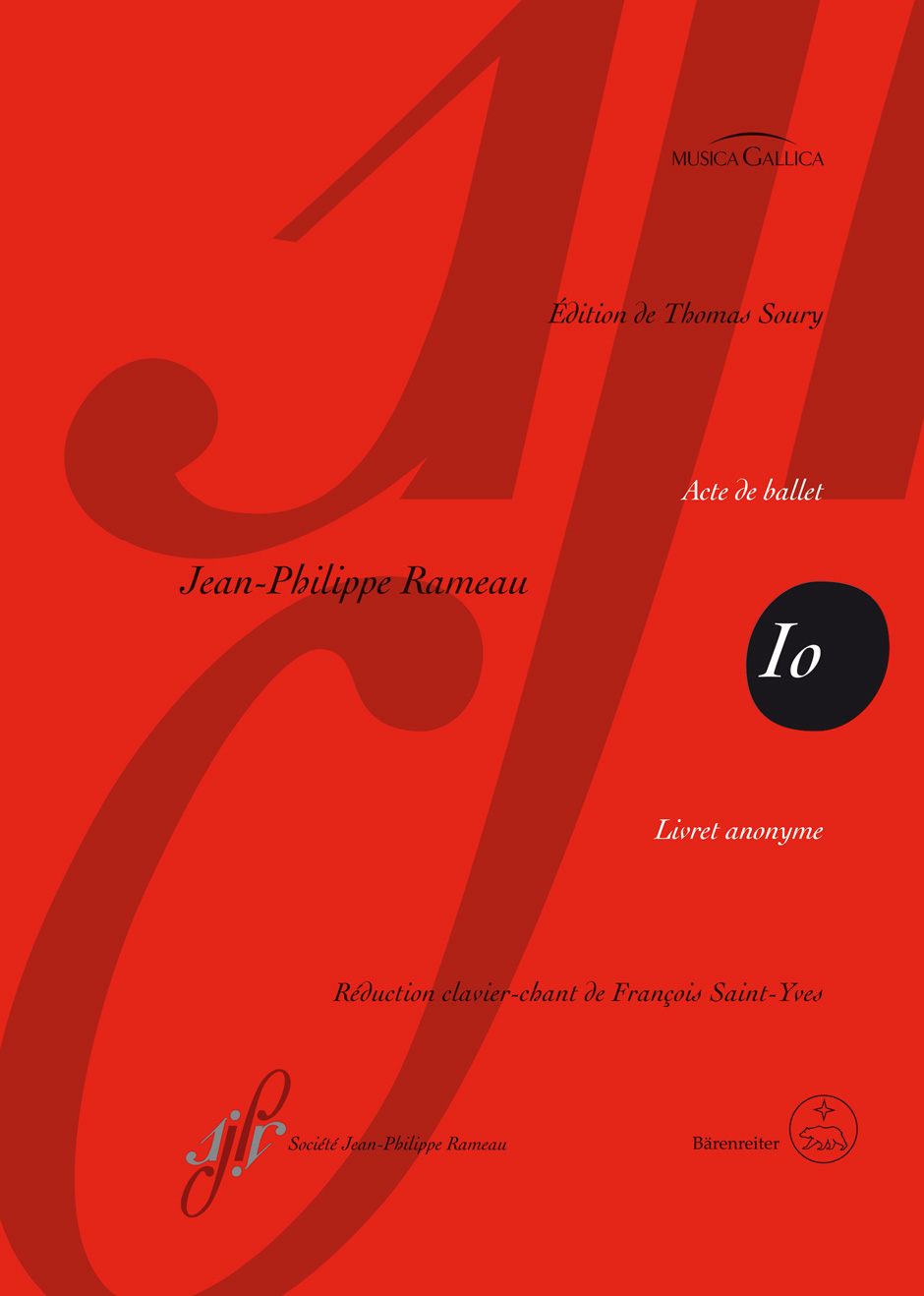 Rameau Io Rct 45 Vocal Score Sheet Music Songbook