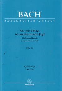 Bach Cantata Bwv 208 Was Mir Behagt Vocal Score Sheet Music Songbook