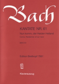 Bach Cantata Bwv 61 Vocal Score W/ Piano Red Sheet Music Songbook