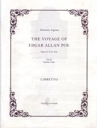 Argento Voyage Of Edgar Allan Poe Libretto Sheet Music Songbook