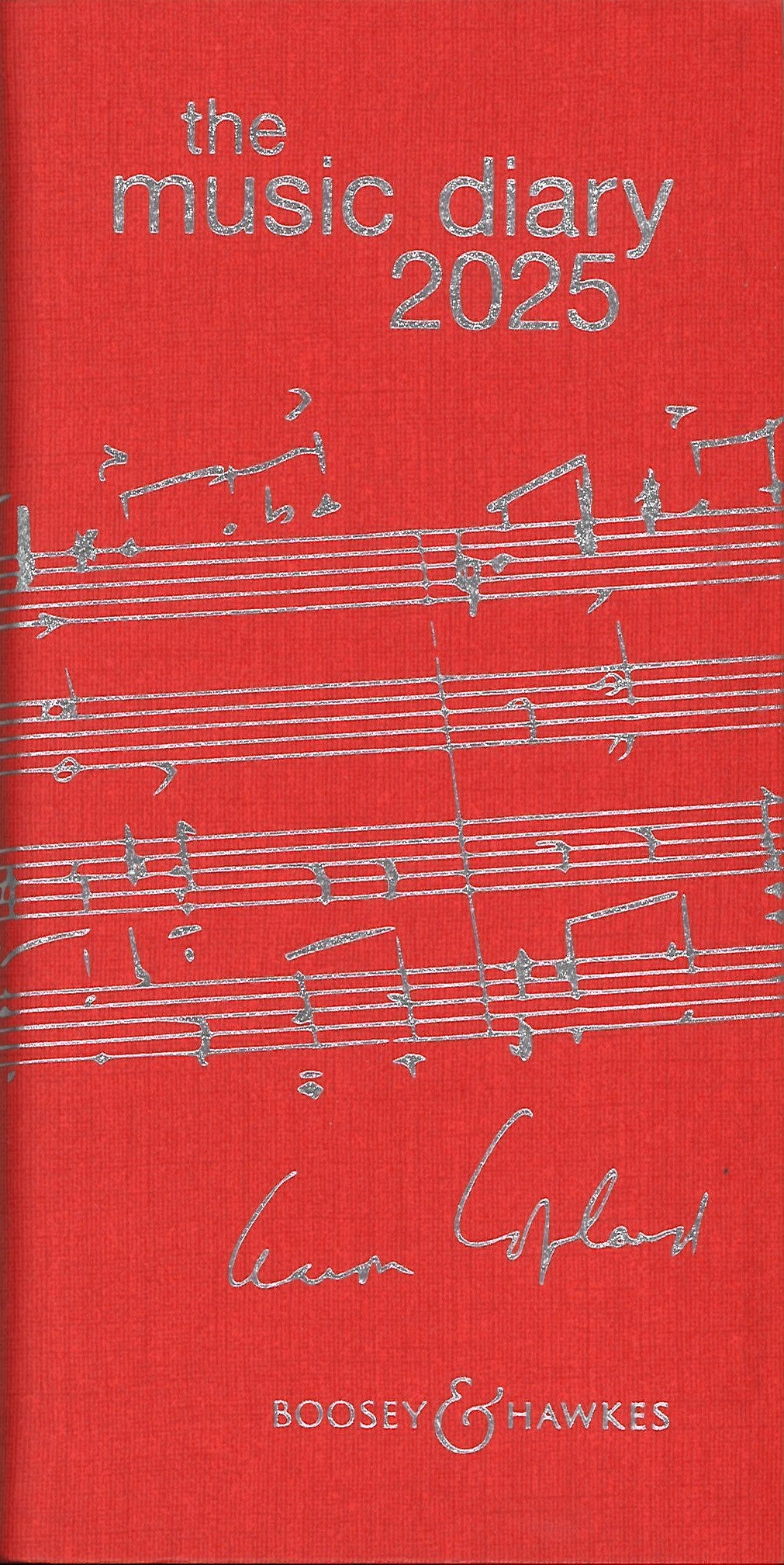 Boosey & Hawkes The Music Diary 2025 Red Sheet Music Songbook