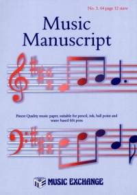 Music Manuscript No 3 (64 Page 12 Stave) Spiral Sheet Music Songbook