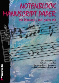 Music Manuscript Pad Including Guitar Tab Sheet Music Songbook