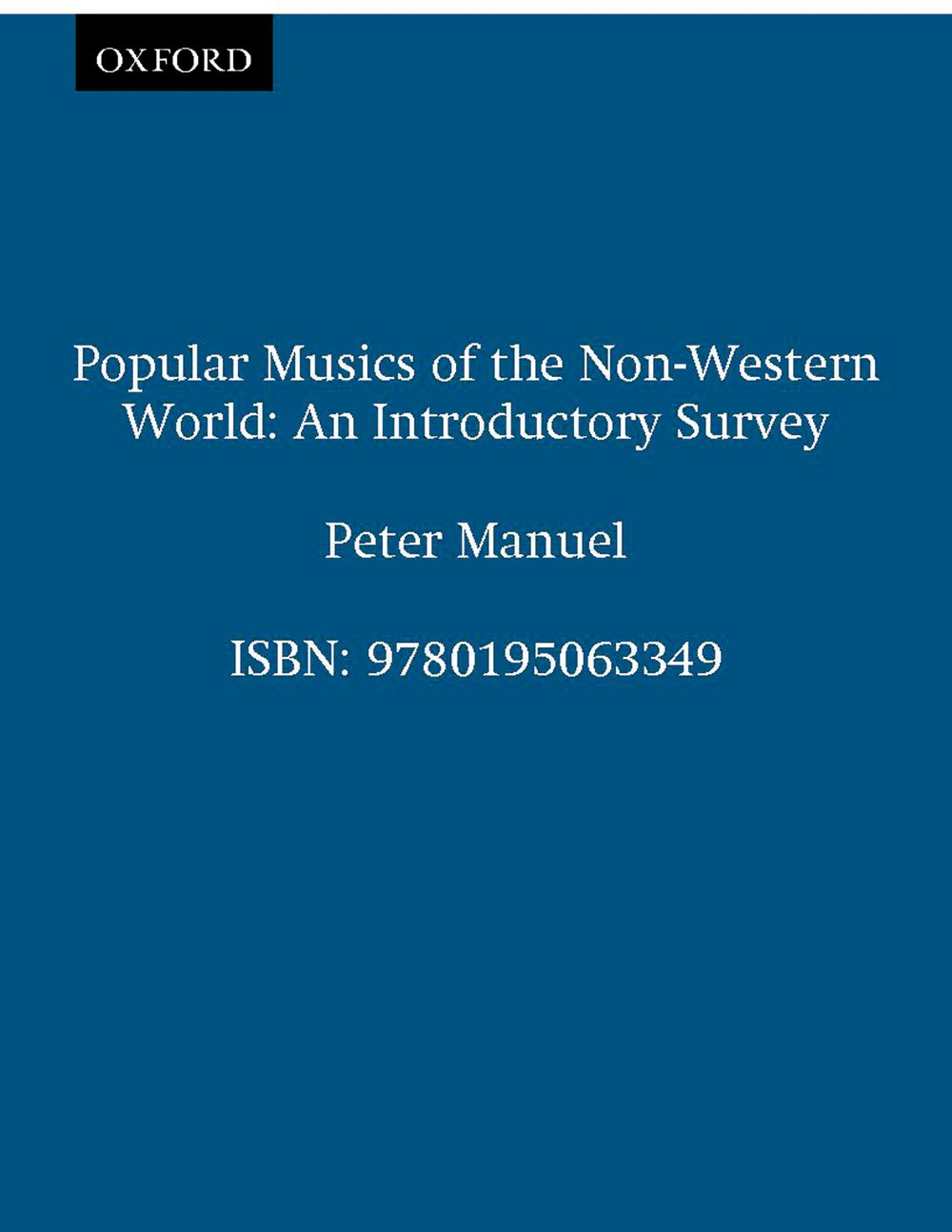 Manuel Popular Musics Of The Non-western World Pb Sheet Music Songbook