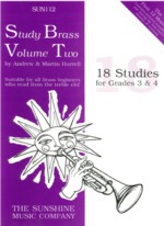 Study Brass Vol 2 (18) Treble Clef Grades 3/4 Sheet Music Songbook