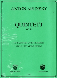 Arensky Quintett Op51 Piano Quintet Score & Parts Sheet Music Songbook