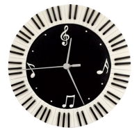 Wall Clock Round Keyboard & Music Symbols Sheet Music Songbook