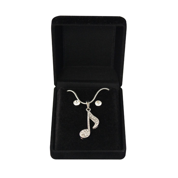 Necklace & Earrings Musical Note Quaver Sheet Music Songbook
