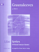 Lilac 055 Greensleeves Sheet Music Songbook