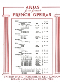 Je Crois Entrende Encore Bizet (romance De Nadir) Sheet Music Songbook
