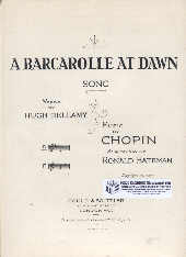 Barcarolle At Dawn In D Chopin/bateman Sheet Music Songbook