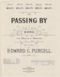 Passing By Edward Purcell A Major Sheet Music Songbook