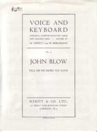 Tell Me No More You Love Blow Sheet Music Songbook